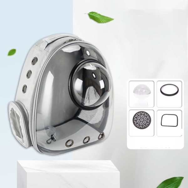 (Grå)space Pet Capsule Rygsæk, Lille Mellem Kat Hvalp Hund Bærer, Transparent Åndbar Varmebestandig, Kæledyr Bærer til Rejser Vandreture Camping
