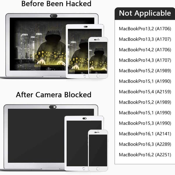 Sæt med 6 webcam-covers, skydekamera-covers, ultra tynde webcam-covers