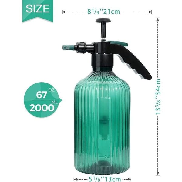 Fin dimsprayflaska, 2L, plast, bärbar tryck med topppump, tom