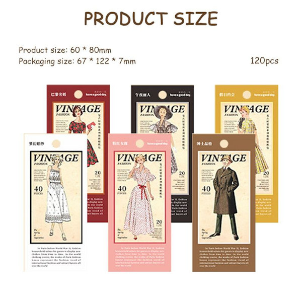 240 stk Vintage Mennesker Stickers til Journaling Scrapbooking Retro Mode Piger