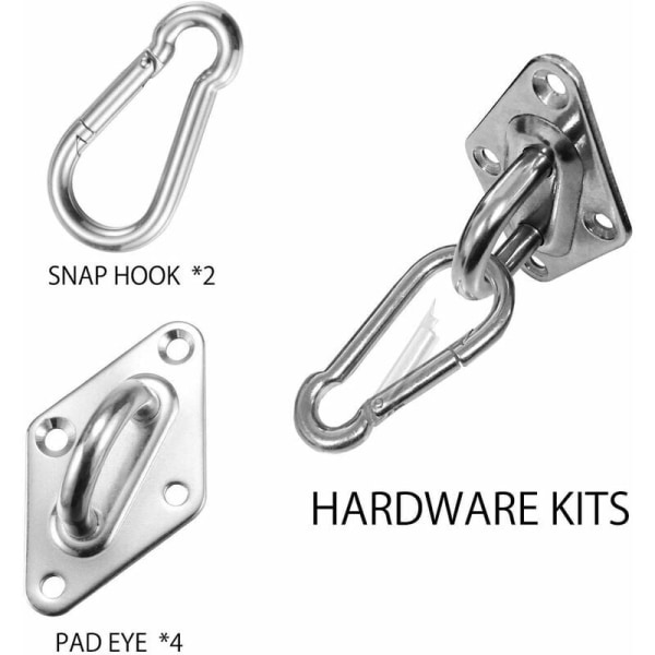 Skygge Sejl Fastgørelsessæt - 304 Rustfrit Stål Hardware Fastgørelsessæt til Skygge Sejl, Trekantet Skyggeklud, Firkant KLB