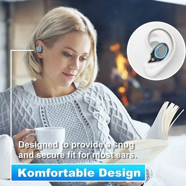 Bluetooth-hovedtelefoner, trådløse øretelefoner, touch-styring med LED