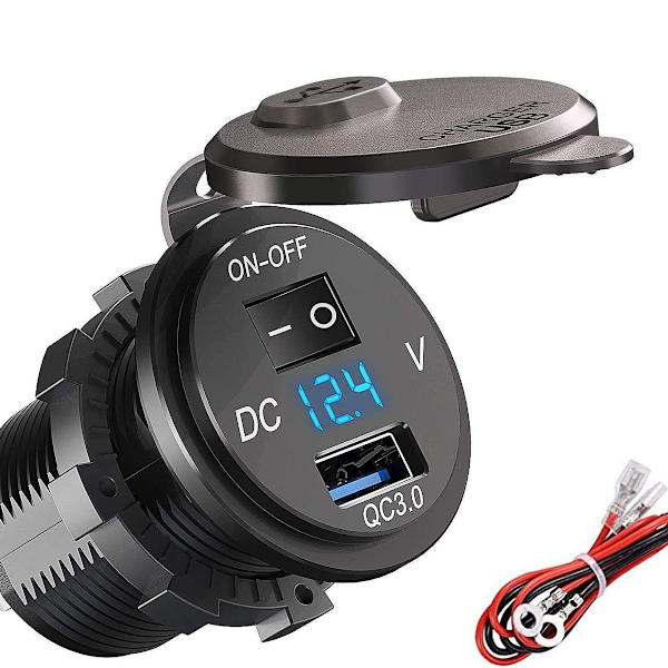 QC 3.0 USB-stikkontakt til bil 12V/24V-3.0 billader installationsstik