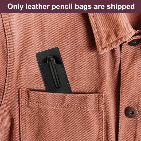 10 stk. Læder Penholder Blækpen Etui Blød Sort + Off White