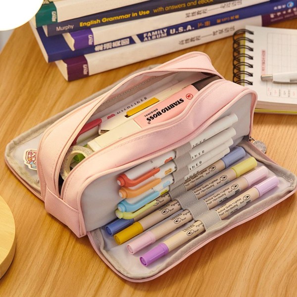 Pencil case pencil case teenager girls 3 compartments large KLB