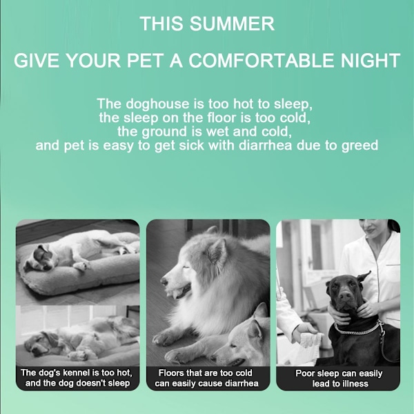 Fancy hund seng måtte, sommer kæledyr køligere kat is L(23.62x17.71x1.1) KLB