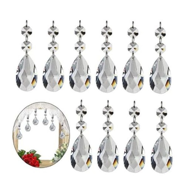Feililong 12 stycken tårformade kristall smyckespendanter glasglaspärla