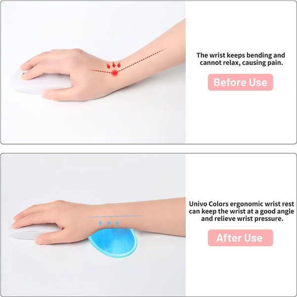 Ergonomisk silikon handledsstöd för mus Transparent handledsstöd Blå