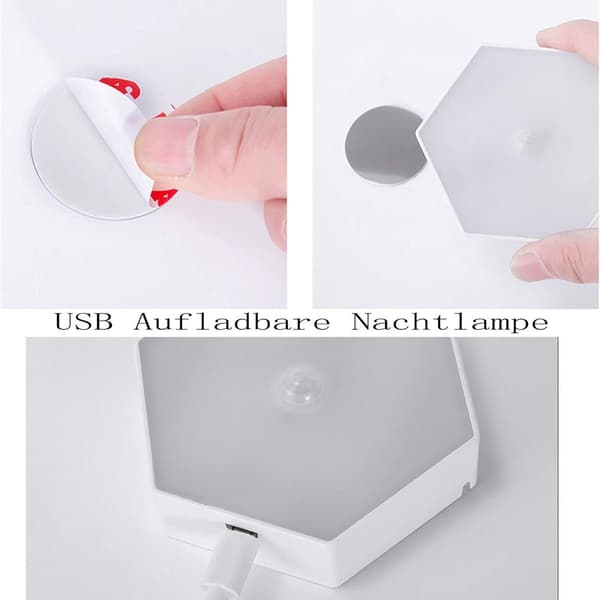 Nattlys med bevegelsessensor, med på/av LED-nattlys, KLB