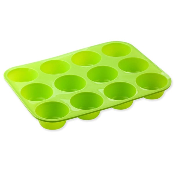 Silikone Muffinform Non-Stick 12 Kop Muffinform Jumbo Muffin Grøn