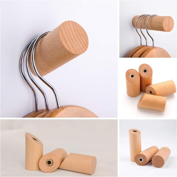 Træ hat holder væg krog, træ krog sæt KLB