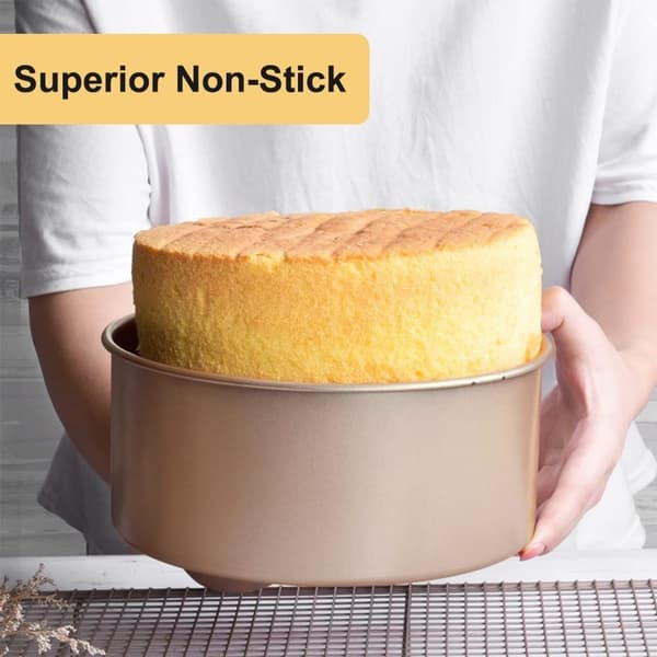 Rund kakeform, avtakbar bunn, enkel å slippe chiffonkake, gull KLB