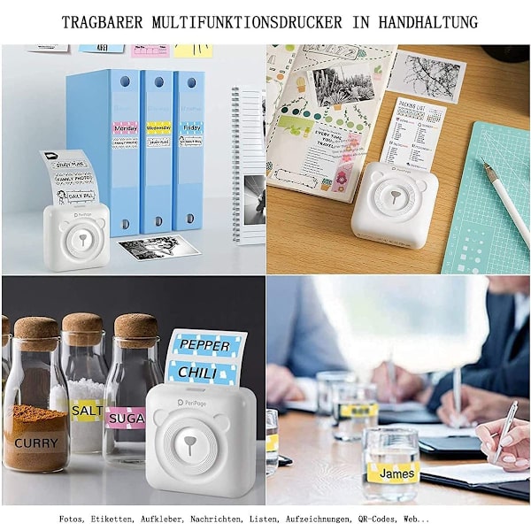 Mini-valokuvatulostimet älypuhelimille - Langaton BT-tulostin, vaaleanpunainen