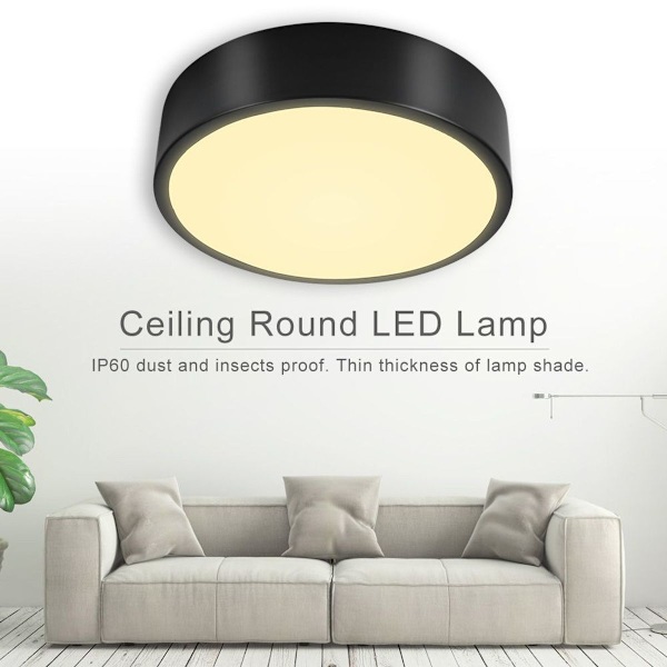 Moderne runde LED-loftslampe lavet af akryl til stuen KLB