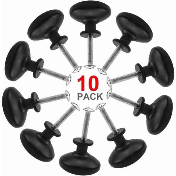 10 stk. sorte skuffedørhåndtak 30mm møbelknotter skuffeknotter