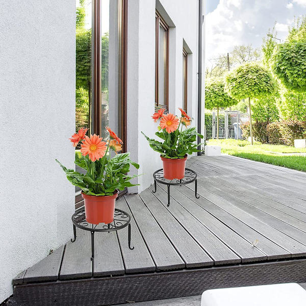 Retro Design Metall Rund Smidd Jern Blomsterkrakk Plante Stativ KLB
