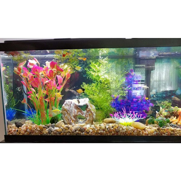 Store kunstige akvarieplanter i plast til akvariedekoration, sikker for alle fisk 40 cm høj (18 cm) bred KLB