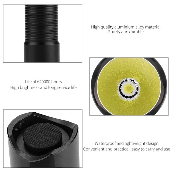 LED mini ljusstark ficklampa utomhus bärbar vattentät KLB