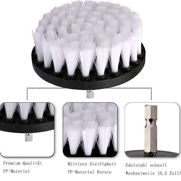 Borstfäste borr set, 5 delar, borstborstar, fäste rengöringsborste,