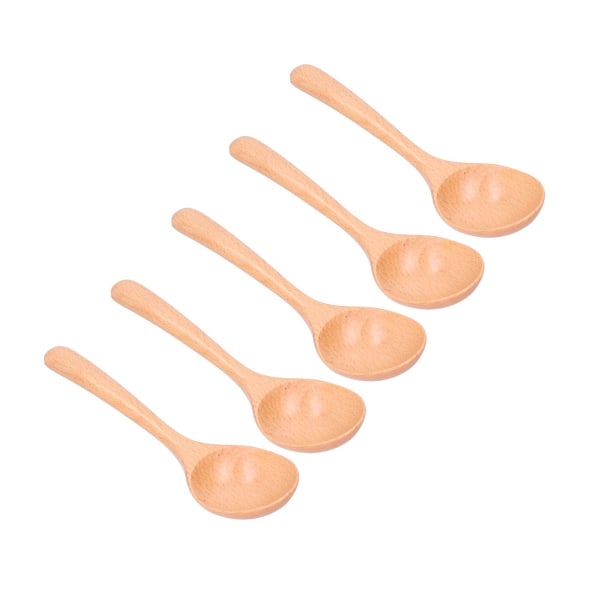 5-pack träskedar, träslev med långt handtag för blandning KLB