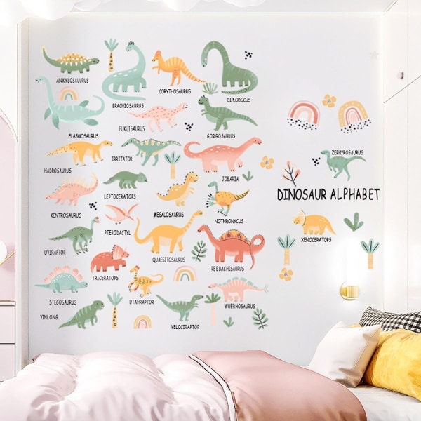 Dinosaur Wall Stickers, Dino Stickers til børn, børnehave, soveværelse, Wo KLB