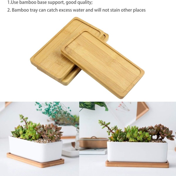 Rektangulär bambuunderlägg, bambu bricka, bambuplatta, växtunderlägg
