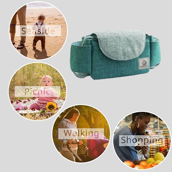 Barnevogn Organizer, Universal Barnevogn Oppbevaringspose med Style3 KLB