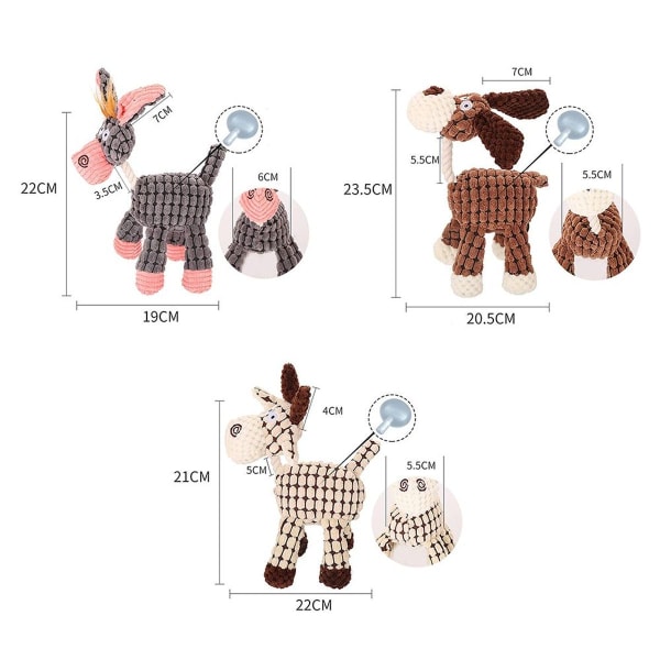Pipande leksaker för hundar 3-pack hund leksaker hållbara KLB