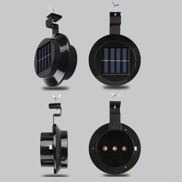 Pakke med 6 solcelledrevne LED-lys for takrenne, gjerde, tak,