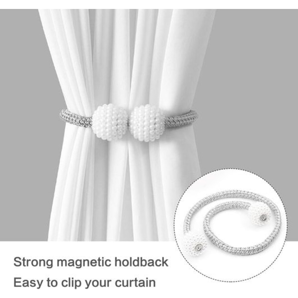 Snungphir Magnetiska Gardinband, 4-pack, Pärlformade