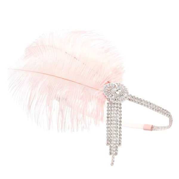 Huvudband Dam 1920-tal Hätta Great Gatsby Inspirerad Fjäder Rosa