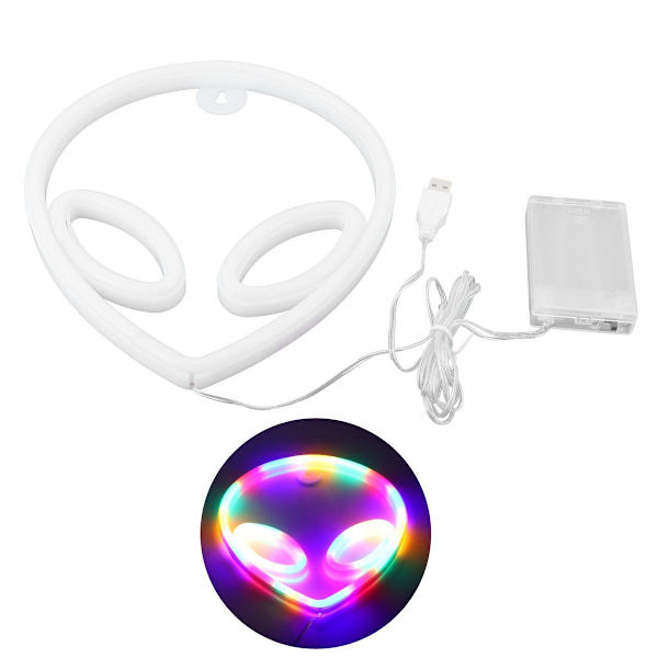 Alien-formet neonlys, farverigt LED-neonskilt til bryllup KLB