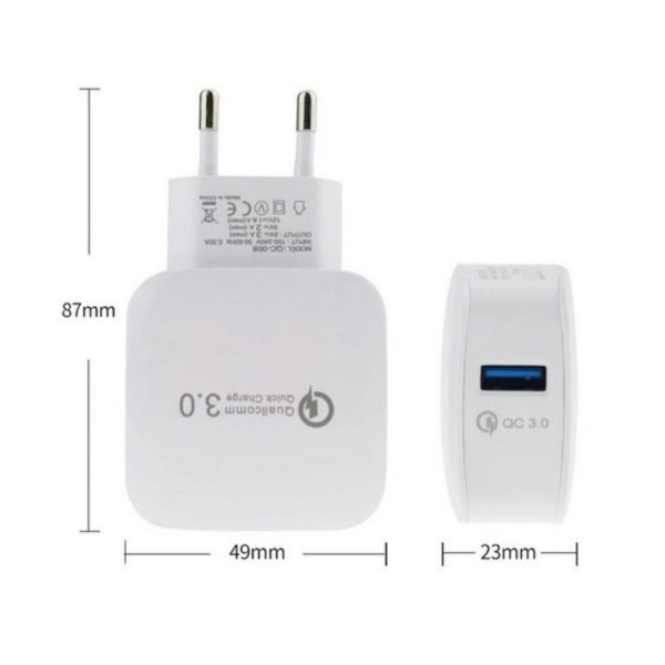 QC3.0 hurtigladingsplugg 5v3a, europeisk standard
