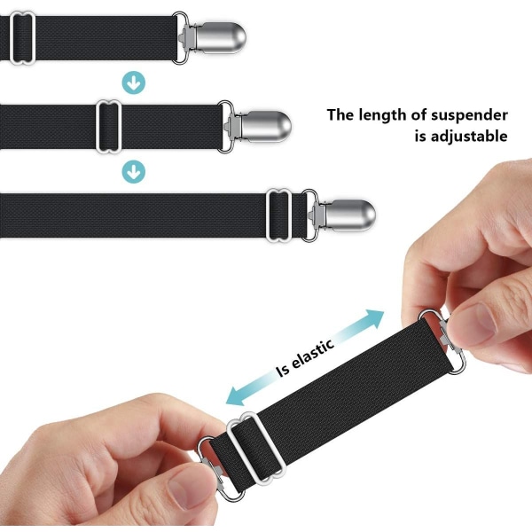 2 st svarta justerbara lakansspännare för sänglakan, spännare för att hålla lakan på plats, lämpliga för alla sängar och madrasser