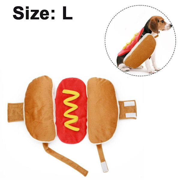Hot Dog Hundekostume Varm Blød Sød Festkostumer til Hvalp L