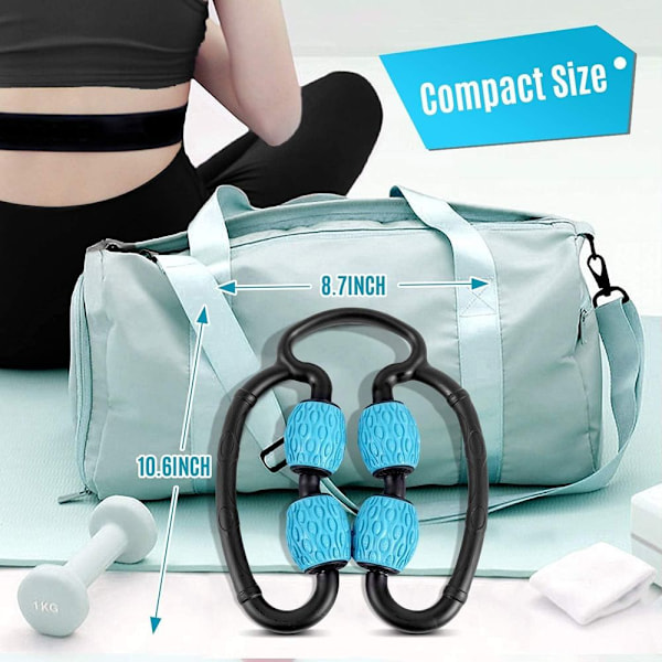 Skumrulle för Muskler, 4 Hjul Skummassagevals, 3D Flytande Anti-Cellulit Blå
