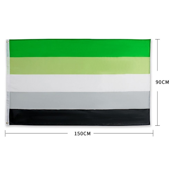 90*150cm No Romantik Flag - Farvefast - Canvas Header og Dobbelt