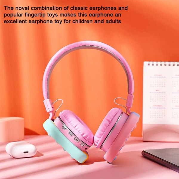 Bluetooth headset, trådlöst stereoheadset med rosa