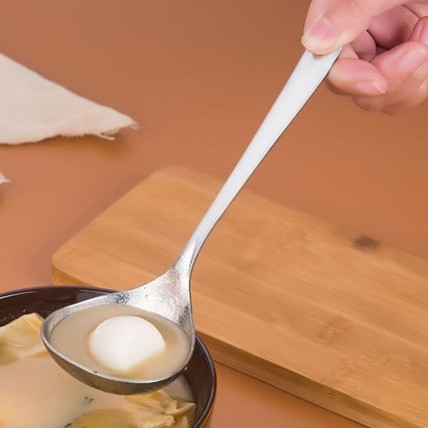 Liten øse for sauser, serveringsøse i rustfritt stål, sølv, stor