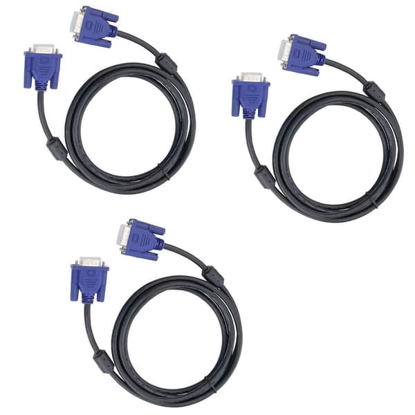 3 stk HD15 VGA han til han videokabel til TV-computer 3 stk 3m KLB