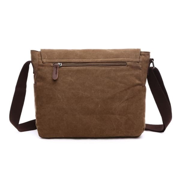 Alsidig Canvas Skuldertaske Business Computertaske - Army Green Medium