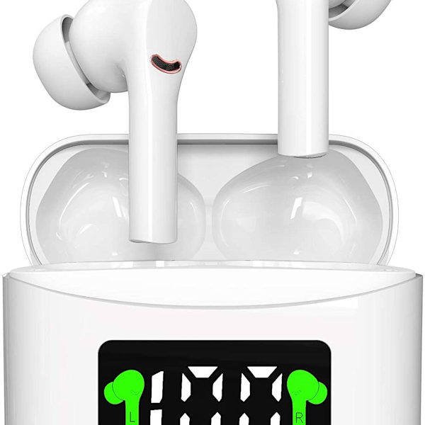 Aidosti langattomat nappikuulokkeet aktiivisella melunvaimennuksella, Bluetooth, valkoinen