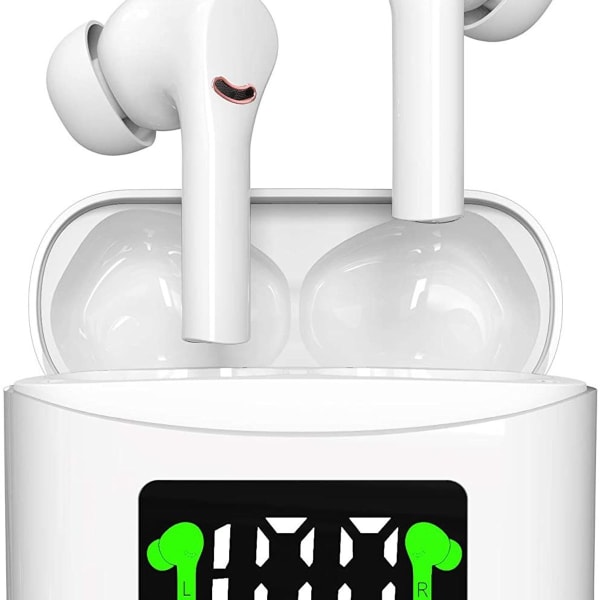 Ekte trådløse ørepropper med aktiv støyreduksjon, Bluetooth, hvit
