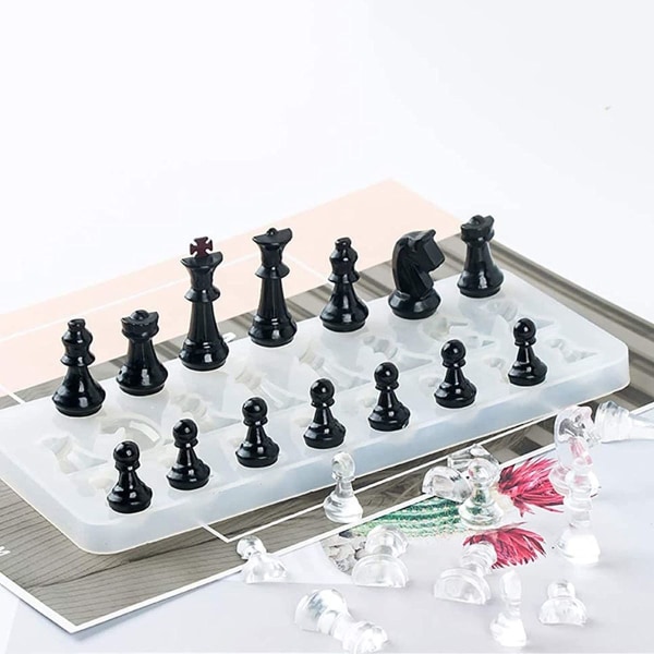 Kreativ silikone skakform skakform silikoneforme harpiks skakform silikone skakform