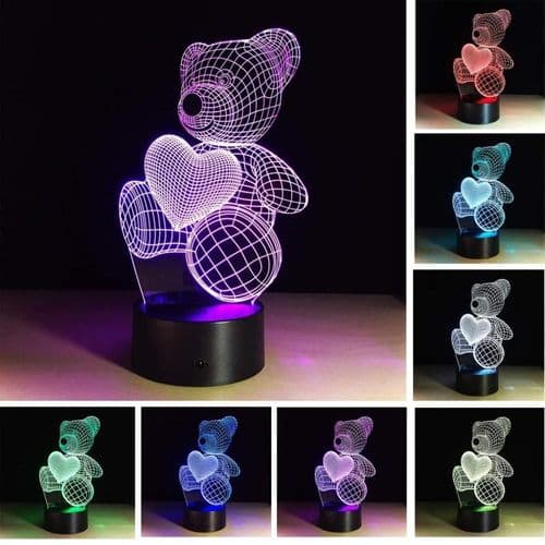 Ray-Velocity3D Optisk Illusion Lampe LED 7 Farver Touch Switch Skift
