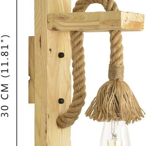 Retro design vegglampe, tre hamp tau, gang hotell KLB