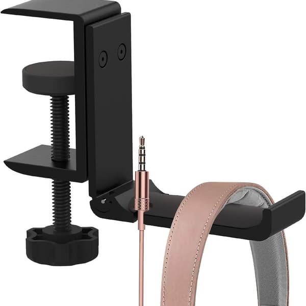 Headset-holder under skrivebordet - Hodetelefonkrok - Foldbar - Gaming