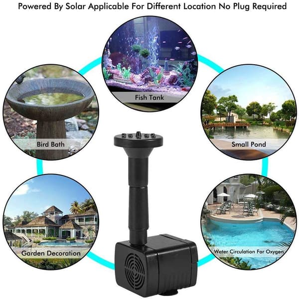 Solpumpsfontänpump solpump trädgårdsfountain vattenfunktion fontän
