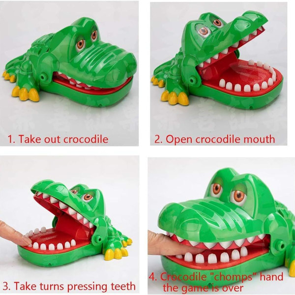 Krokodilletænder Legetøjsspil til børn, Krokodillebidende fingertandlægespil KLB