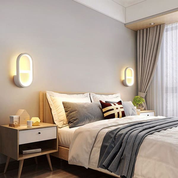 LED mini vegglampe dimbar innendørs lys aluminium hvit KLB